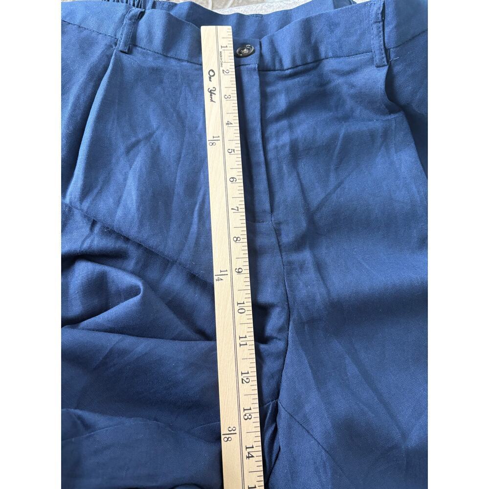 Jessica London Womens Linen Navy Blue Pants Plus Size 20 Elastic Waist Lining - Picture 7 of 13